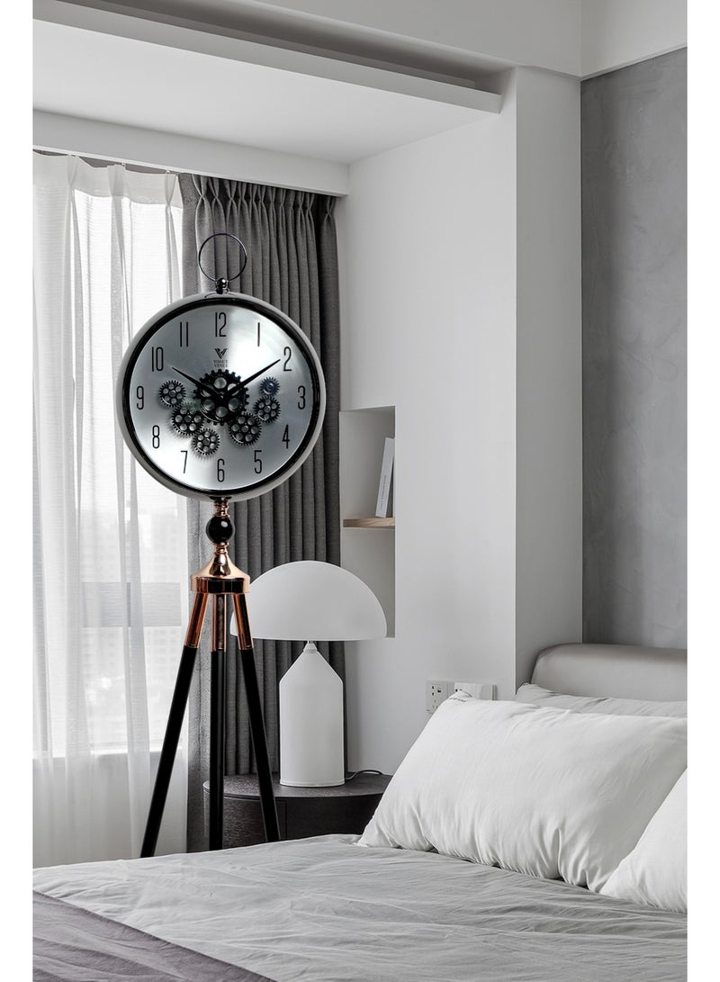 VOGUE VENUE Premium Vintage Tripod Floor Clock | Adjustable Wooden Stand | Antique Style Decorative Standing Clock for Living Room, Office & Home Décor - Image 3