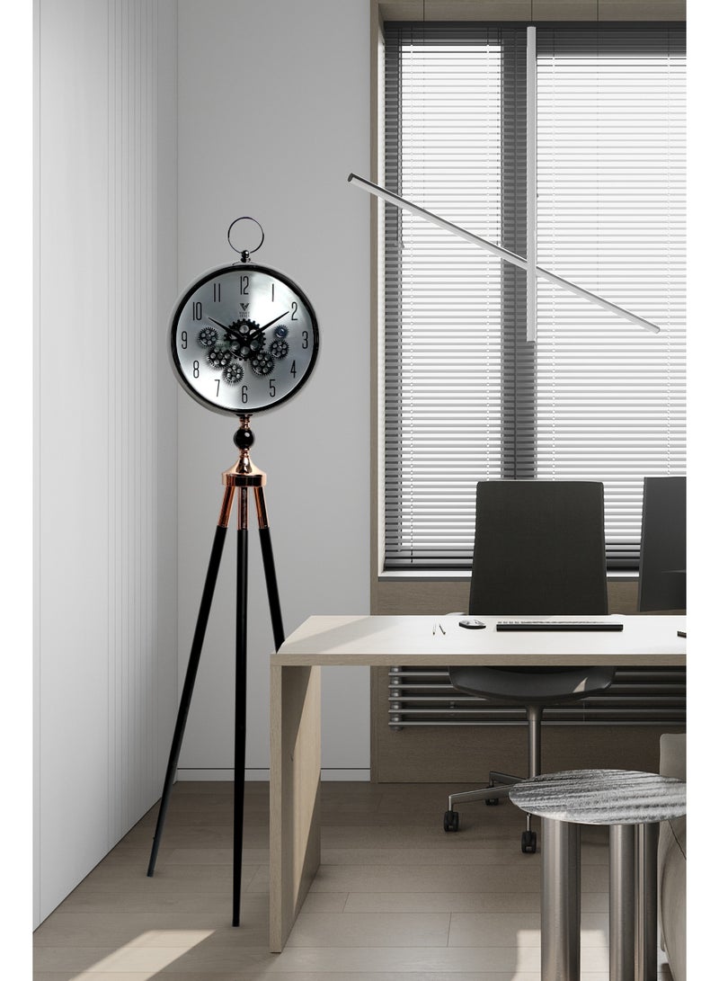 VOGUE VENUE Premium Vintage Tripod Floor Clock | Adjustable Wooden Stand | Antique Style Decorative Standing Clock for Living Room, Office & Home Décor - Image 2