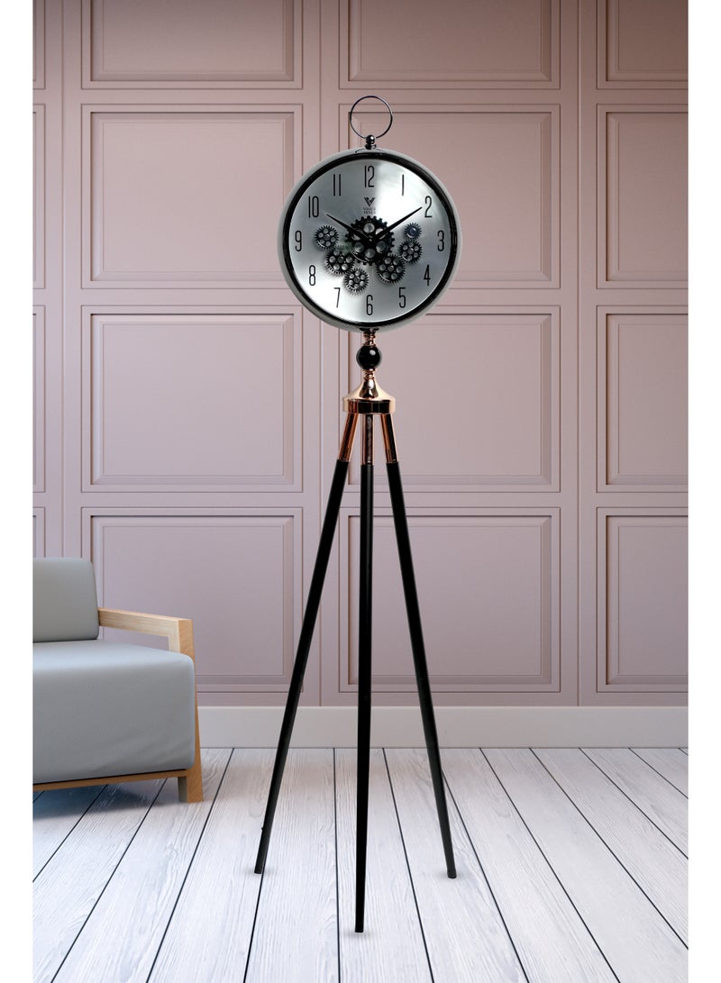 VOGUE VENUE Premium Vintage Tripod Floor Clock | Adjustable Wooden Stand | Antique Style Decorative Standing Clock for Living Room, Office & Home Décor - Image 5