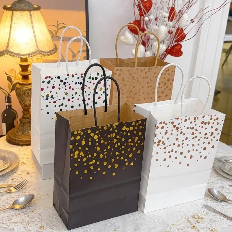 Valentine's Day Gift Packaging Bag Hot Stamping Heart-shaped Kraft Paper Handbag Birthday Wedding Christmas Decor Party Supplies - Image 5