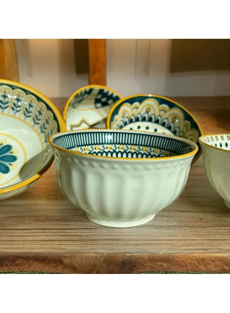 QUESERA Ceramic Cereal Bowls Salad,Soup,Rice Bowl Set,Yellow