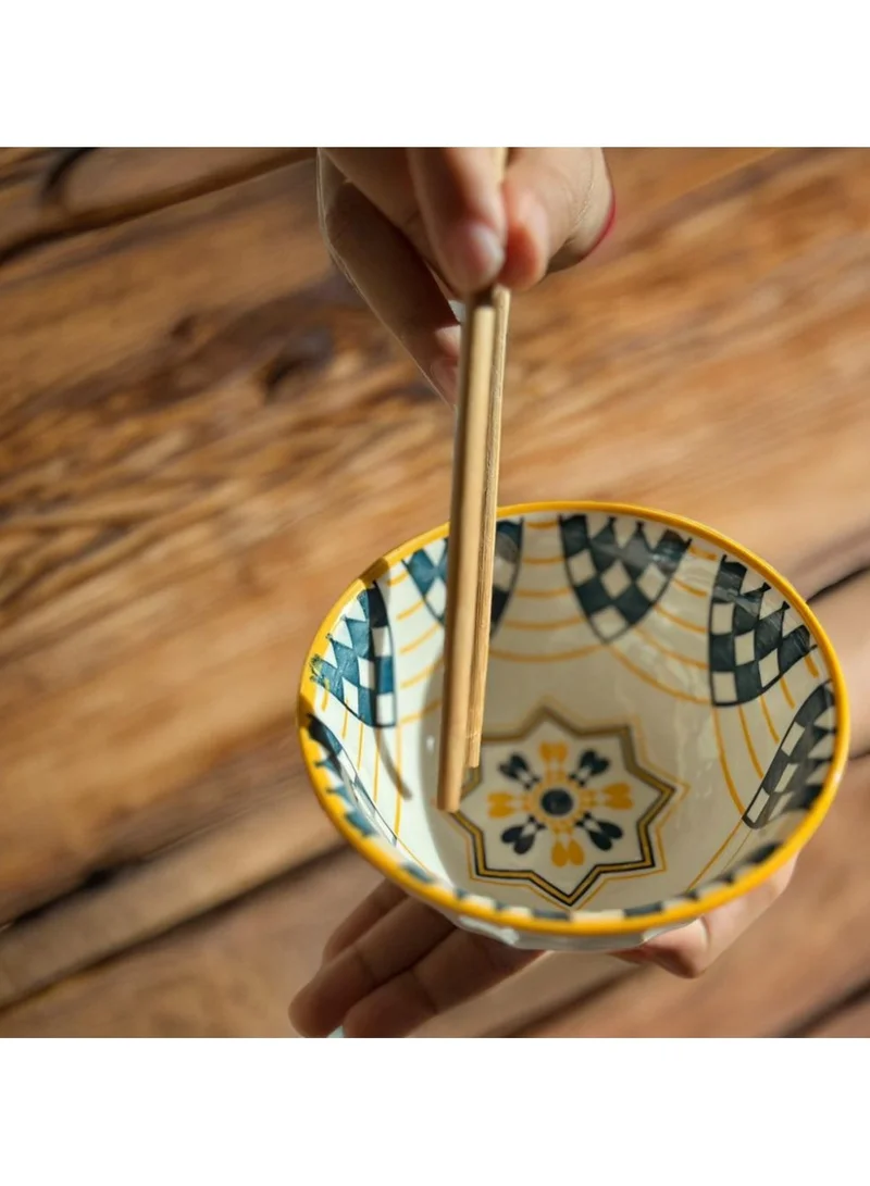 Quesera  Ceramic Cereal Bowls Salad,Soup,Rice Bowl Set,Yellow  | Best Price UAE