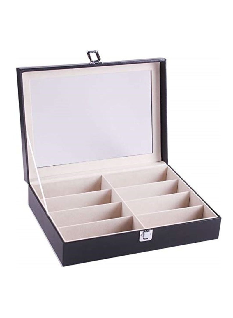 Handmade Acrylic Plate Glass Windows Leather Sunglasses Storage Box for 8 Glasses - Image 2