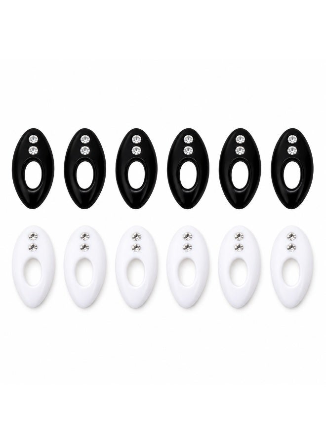 12 Pieces Hijab Pins Women Hijab Pins Assorted Color Safety Pins Scarf Clip Brooch Portable Scarf Clip (White and Black) - Image 1