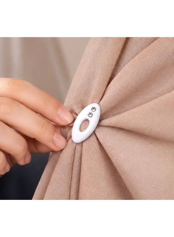 12 Pieces Hijab Pins Women Hijab Pins Assorted Color Safety Pins Scarf Clip Brooch Portable Scarf Clip (White and Black) - Image 4