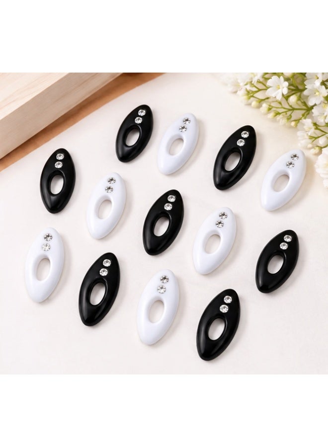 12 Pieces Hijab Pins Women Hijab Pins Assorted Color Safety Pins Scarf Clip Brooch Portable Scarf Clip (White and Black) - Image 3