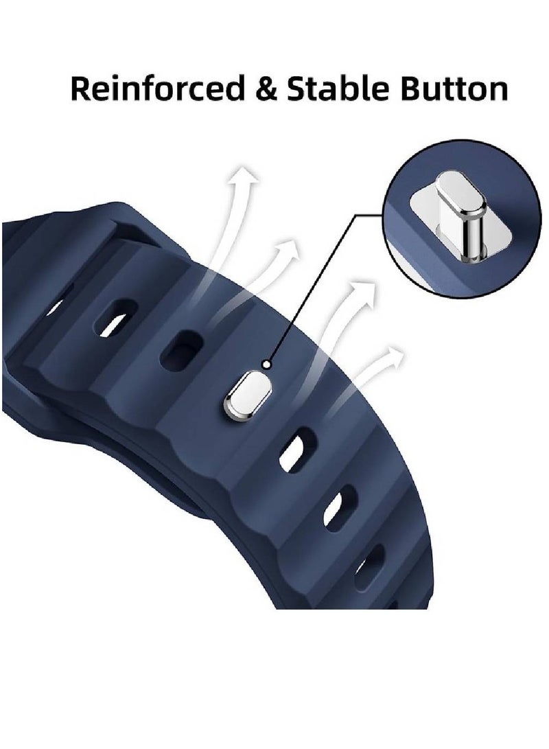 Replacement New Design Silicone Waterproof Strap For Apple Watch Ultra Band 49mm For iWatch Series 8/7/6/5/4/3/2/1/SE/Ultra, 49mm 45mm 44mm 42mm Blue
