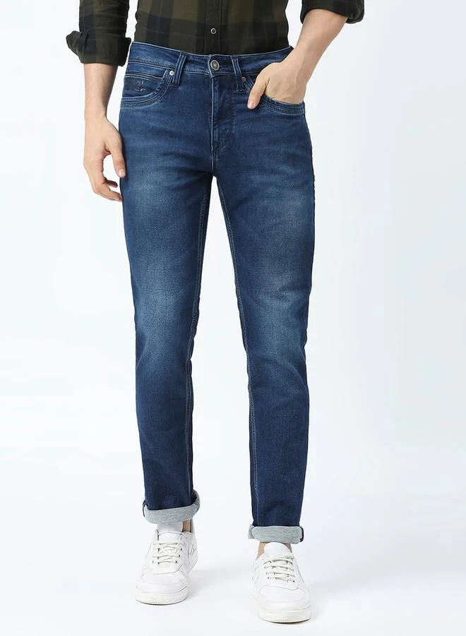 LAWMAN Pg3 Mid Rise Low Fade Jeans with Pocket Detail by Styli