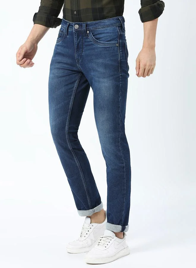 LAWMAN Pg3 Mid Rise Low Fade Jeans with Pocket Detail by Styli