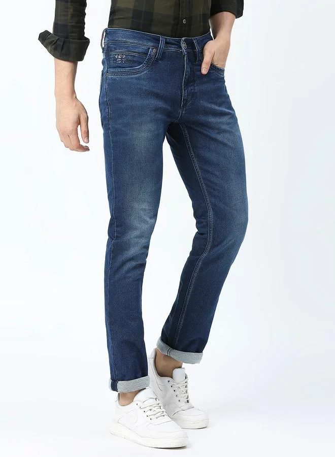 LAWMAN Pg3 Mid Rise Low Fade Jeans with Pocket Detail by Styli