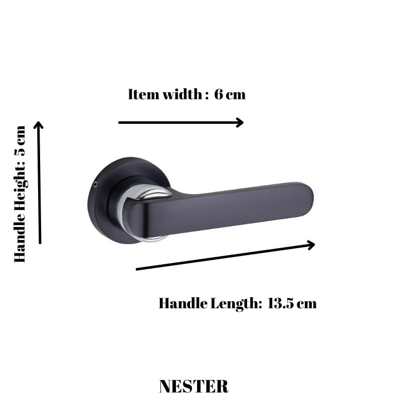 Sardar Nester Black Finish Door Lock for Main Door/Mortise Door Lock Set/3 Brass Keys/Bedroom Door Lock/Handle Lock for Home/Office/Hotel (for Main Door (with Keys)) - Image 3