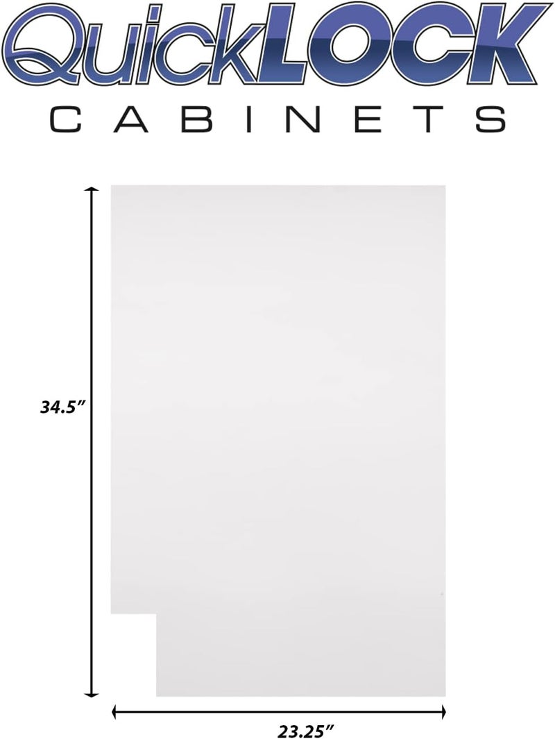 Quicklock Cabinets Quicklock RTA (جاهز للتجميع) | خزائن المطبخ الأساسية - نمط شاكر | صنع في أمريكا | أجهزة إغلاق ناعمة (أبيض نقي، .25"X23.25"X34.5" لوحة نهاية يمين) - Image 2