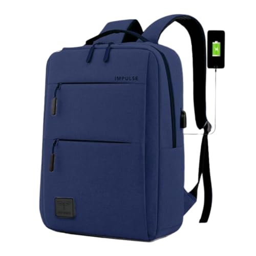 Impulse Empower Elite Laptop Backpack for Men & Women | 25L Polyester School & College Bag | USB Charging Port | Padded Laptop Sleeve | Multiple Pockets with Bottle Holder | Blue - Image 1