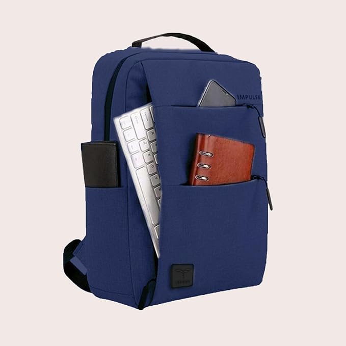 Impulse Empower Elite Laptop Backpack for Men & Women | 25L Polyester School & College Bag | USB Charging Port | Padded Laptop Sleeve | Multiple Pockets with Bottle Holder | Blue - Image 3