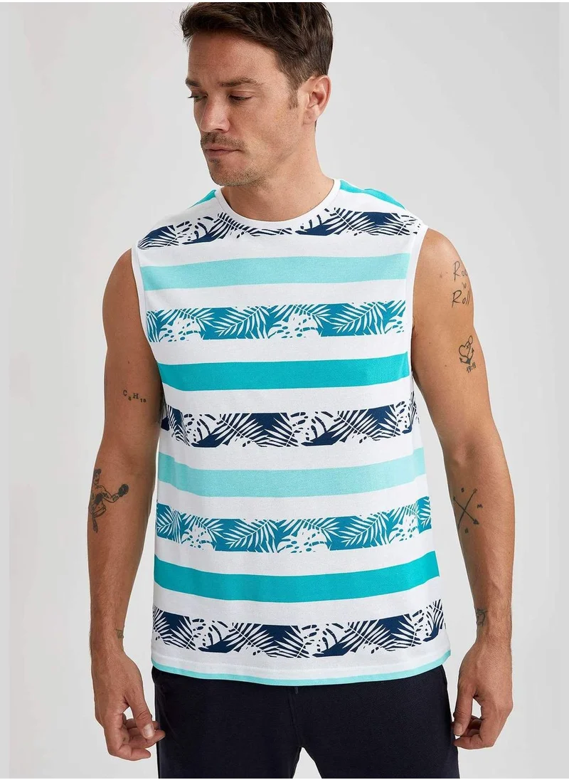 DeFacto Regular Fit Sleeveless Printed T-Shirt