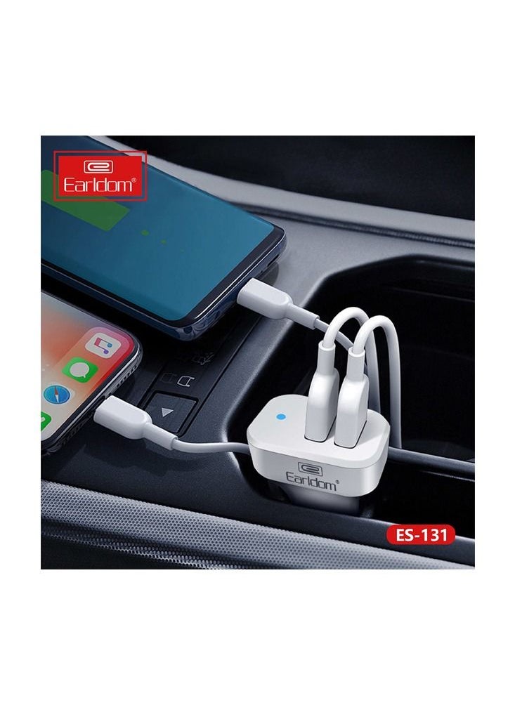 Earldom - USB Smart Car Fast Charger with 1 meter Type C Cable 2.4A - Image 1