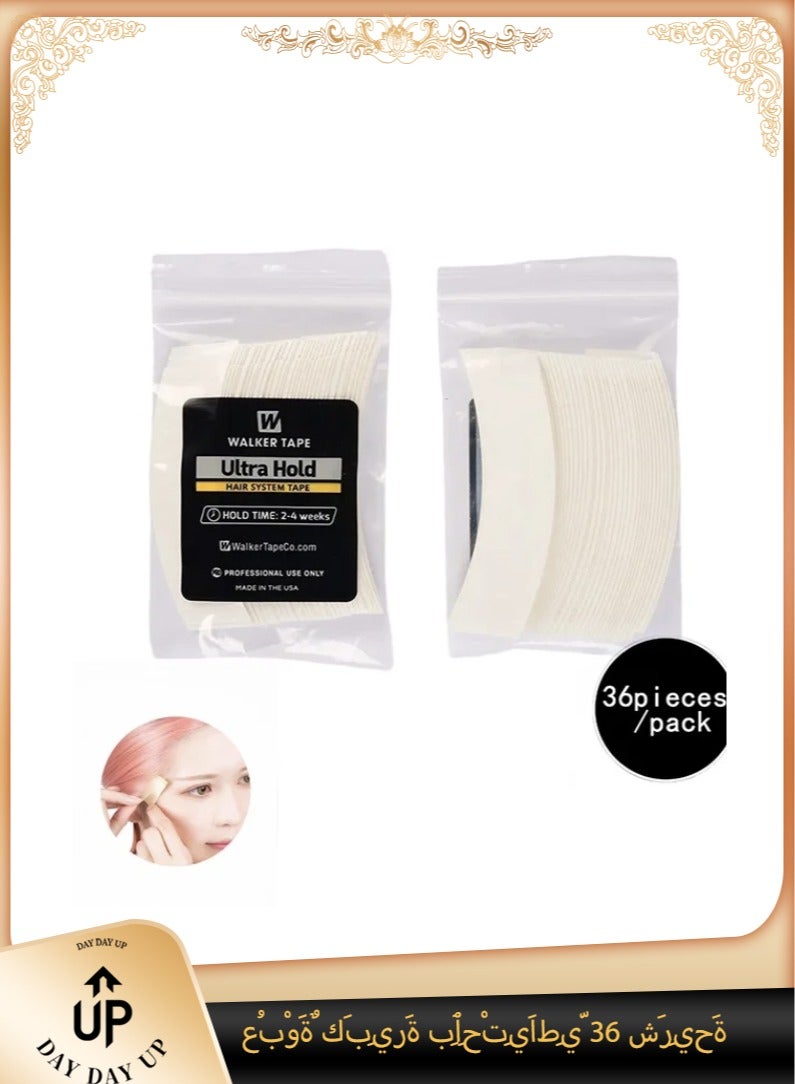 Ultra Hold Double Sided Wig Tape – White Waterproof Adhesive Strips for Lace Wigs, Toupees & Hair Extensions – Contour C (36pcs) - Image 1