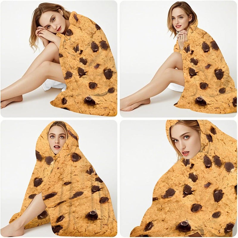 Abaysto Cookie Blanket for Adults & Kids, Soft Flannel Round Novelty Food Blanket, Giant Food Gift for Bedding, Crib, Sofa, Outdoors 200CM - Image 4