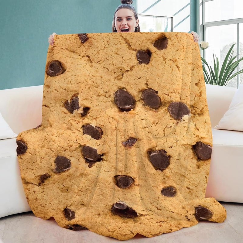 Abaysto Cookie Blanket for Adults & Kids, Soft Flannel Round Novelty Food Blanket, Giant Food Gift for Bedding, Crib, Sofa, Outdoors 200CM - Image 2