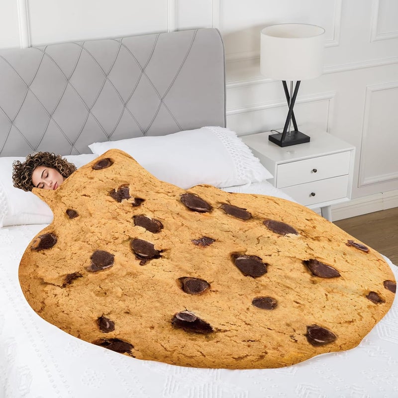 Abaysto Cookie Blanket for Adults & Kids, Soft Flannel Round Novelty Food Blanket, Giant Food Gift for Bedding, Crib, Sofa, Outdoors 200CM - Image 3