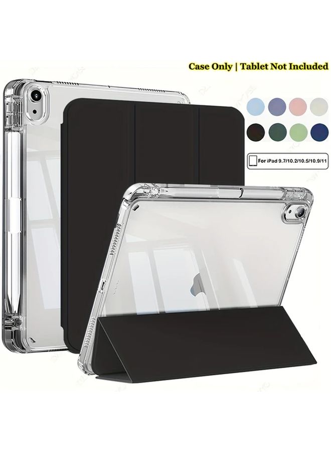 Purple iPad 10th 11th Gen A16 Case Foldable Cover with Pen Slot Stand Transparent Anti Scratch - Image 1