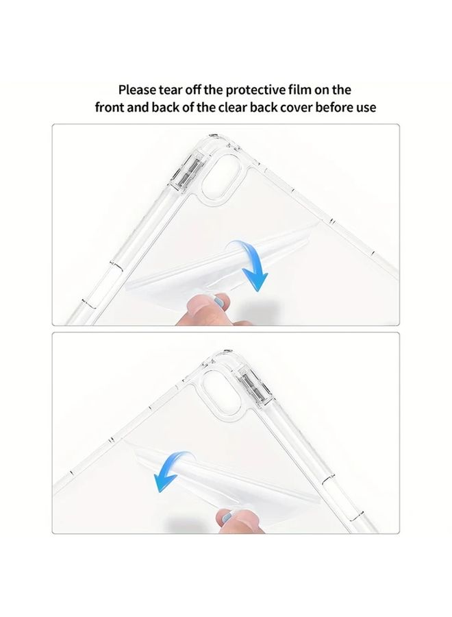 Purple iPad 10th 11th Gen A16 Case Foldable Cover with Pen Slot Stand Transparent Anti Scratch - Image 5