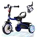 besrey Kids Tricycle with Flash Wheels for Ages 18 Months to 5 Years Toddler Tricycle with Bell Kids Tricycle Gift for 25 Year Olds Gift and Toy for Boys and Girls Tricycle for Toddlers Blue - Image 3