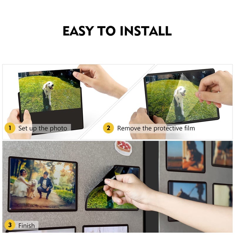 ماجيك فلاي Magicfly Magnetic Photo Frame Pack من 30 Fits 4 × 6 بوصة صور إطار صورة مغناطيسي مع جيب صور واضح للثلاجة - Image 3