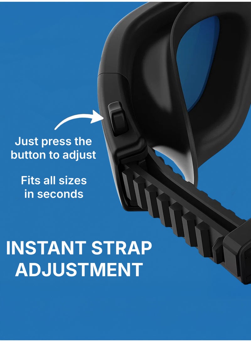 HASTE Swimming Goggles Jet Black Frame Smoked Lens Anti-fog UV Protection Leak-proof Silicone Adjustable Strap for Unisex Adults and Teens - Image 3