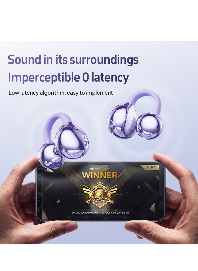 Generic - Smart AI translation simultaneous translation Bluetooth headset M108 ear clip type non-in-ear air conduction OWS wireless Bluetooth headset - Image 1