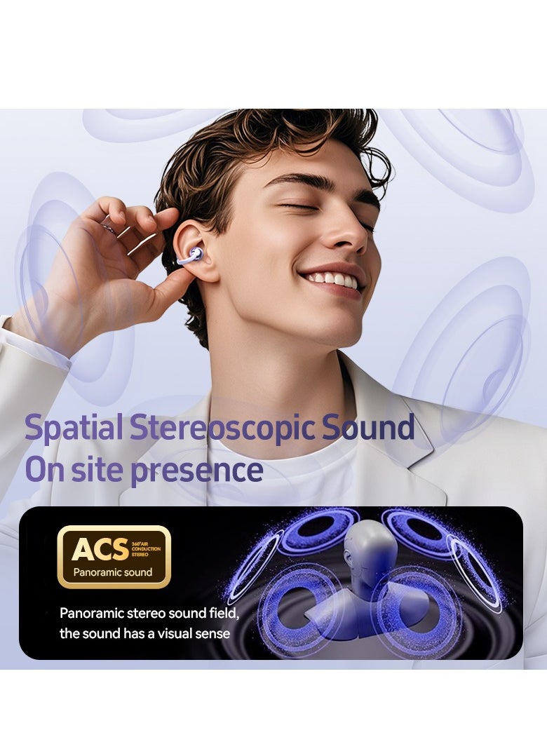 Generic - Smart AI translation simultaneous translation Bluetooth headset M108 ear clip type non-in-ear air conduction OWS wireless Bluetooth headset - Image 1
