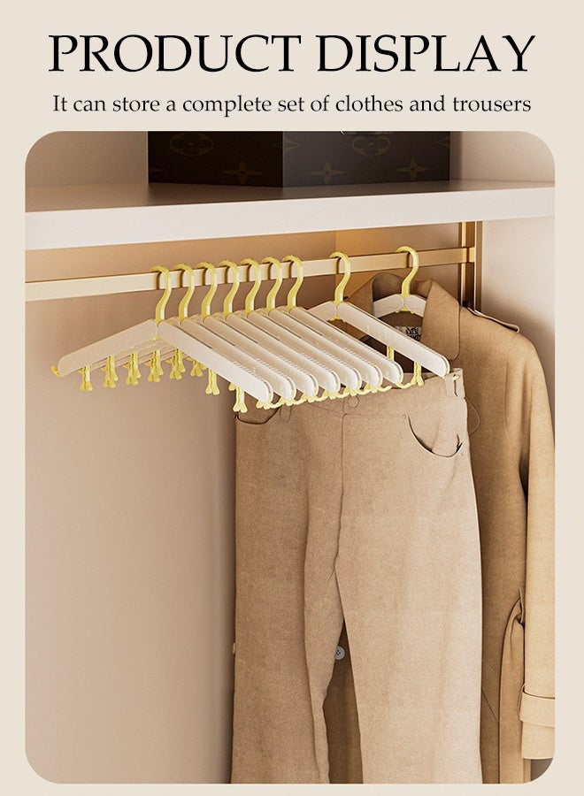 DUNISO 5PCS Folding Clothes Hangers with Clips Portable Non Slip Plastic Travel Clothes Hanger Multifunction Foldable Space Saving Coat Hangers for Family Business Trip Hotel School Camping Travel - Image 2