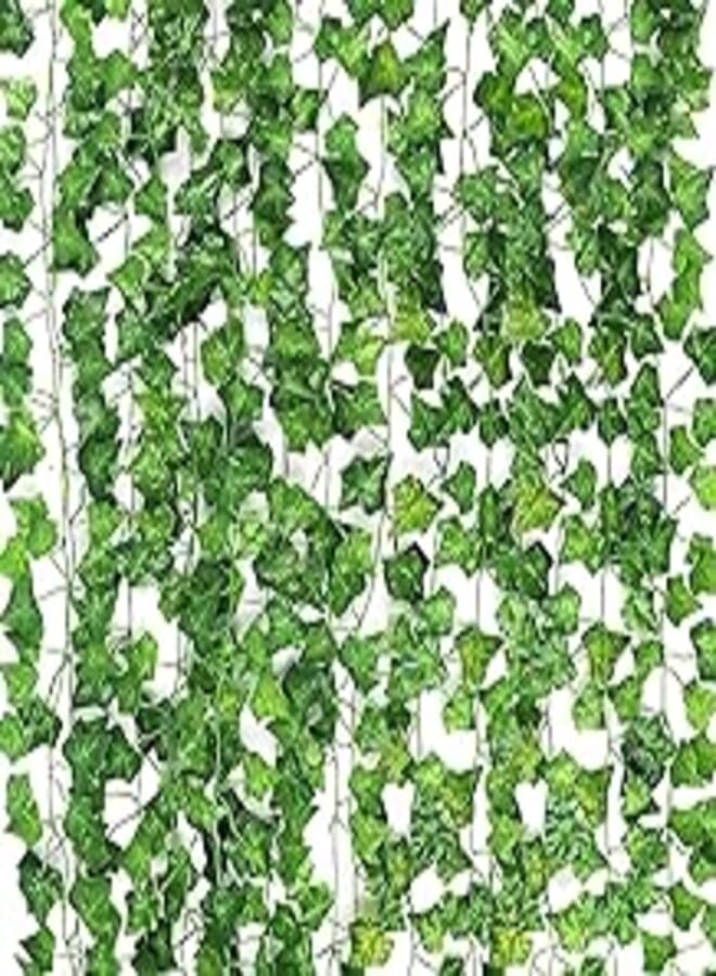 CEWOR 14 Pack 98 Feet Fake Ivy Leaves Artificial Garland Greenery Hanging Plant Vine for Bedroom Wall Decor Wedding Party Room Aesthetic Stuff
