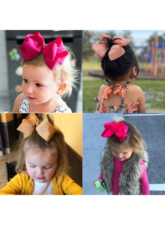 Tergy 50pcs 6 Inches Large Hair Bows Alligator Clips Grosgrain Ribbon Hair Barrettes Accessories for Toddlers Teens School Girls - Image 3