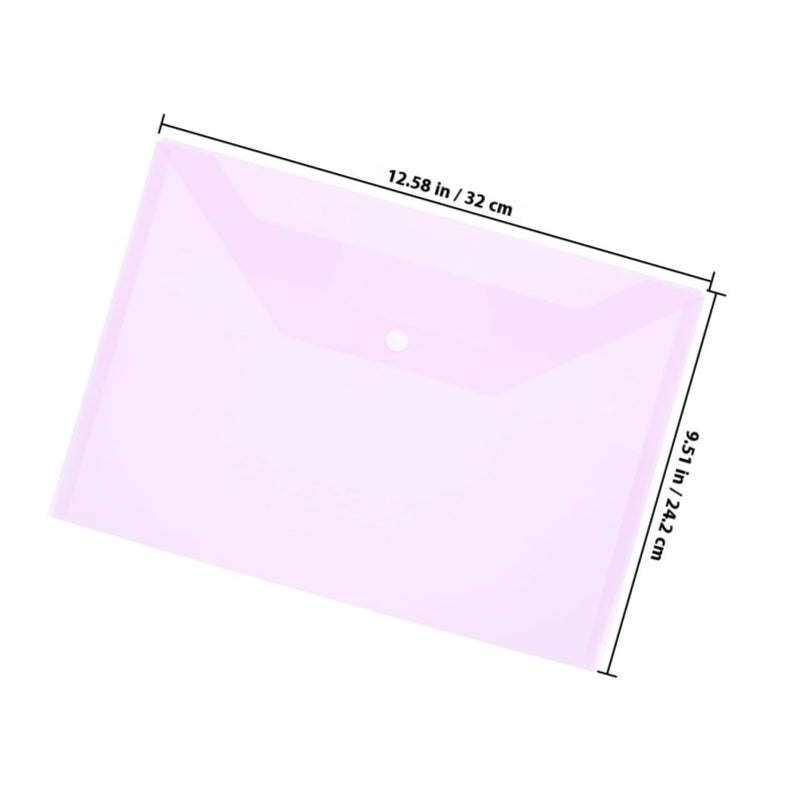 8Pcs A4 Pp File Folder Set Button Closure Thick Plastic Document Holders Mixed Color Office School Filing - Image 3