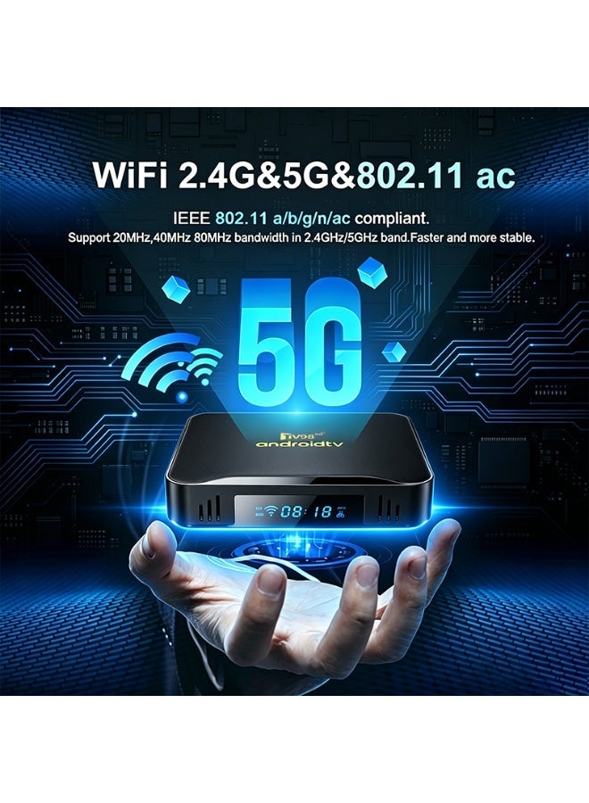 تلفزيون جهاز تلفزيون يعمل بنظام أندرويد 14 بسعة 2 جيجابايت و16 جيجابايت، طراز ATV RK3518، معالج رباعي النواة، مشغل وسائط بدقة 8K، دعم ثلاثي الأبعاد، واي فاي مزدوج، بلوتوث، جهاز تحكم عن بعد صوتي مع عرض الوقت، جهاز استقبال H.265 بدقة 4K، طراز 2026 الجديد - Image 4