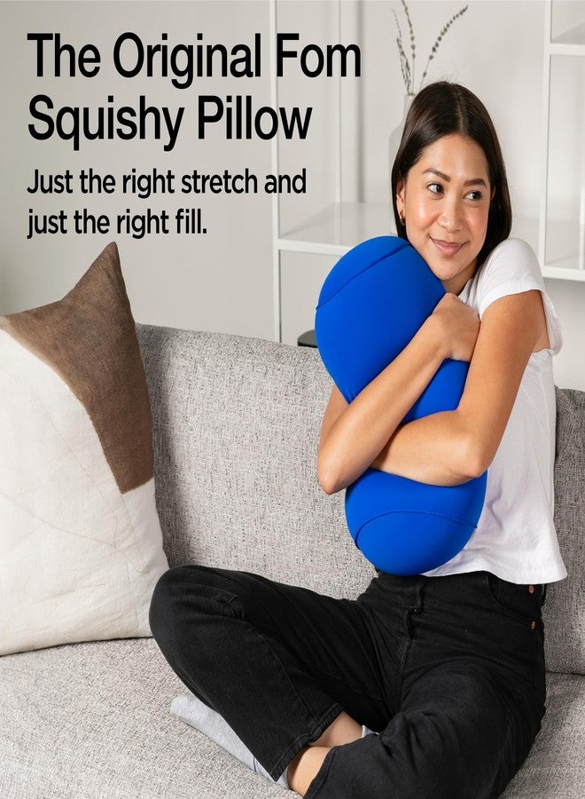 Brookstone Squishy FOM Cushion Pillow - The Original Stretchy, Comfy, Colorful Pillow for Neck, Lumbar Support, and Bed - for Sleeping, Car, Travel, Small, Blue, 12 x 7 Inches - Image 2