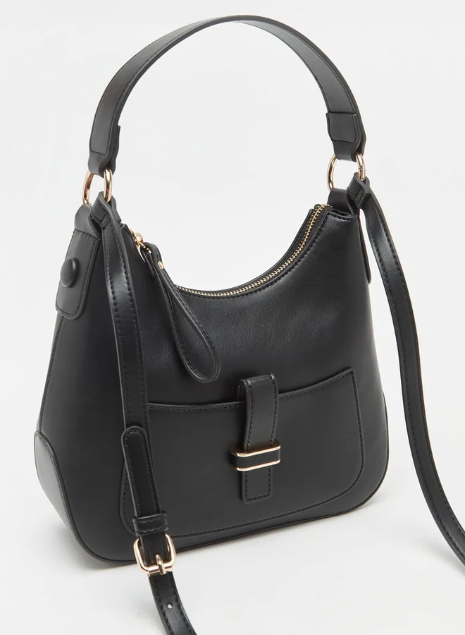 ELLE Women's Solid Hobo Bag with Zip Closure