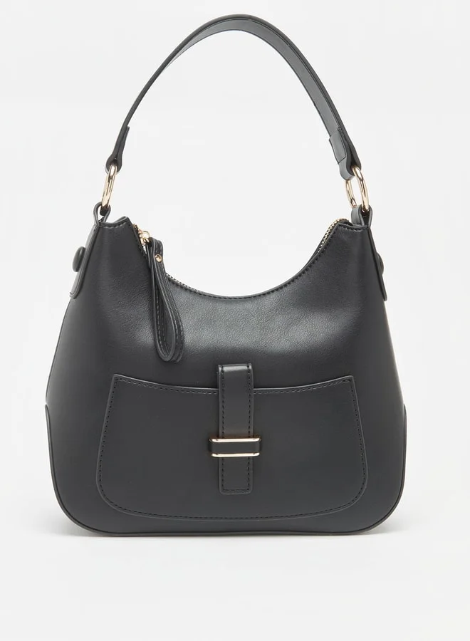 ELLE Women's Solid Hobo Bag with Zip Closure