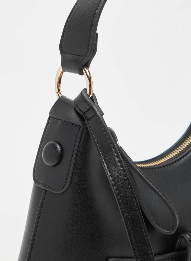 ELLE Women's Solid Hobo Bag with Zip Closure