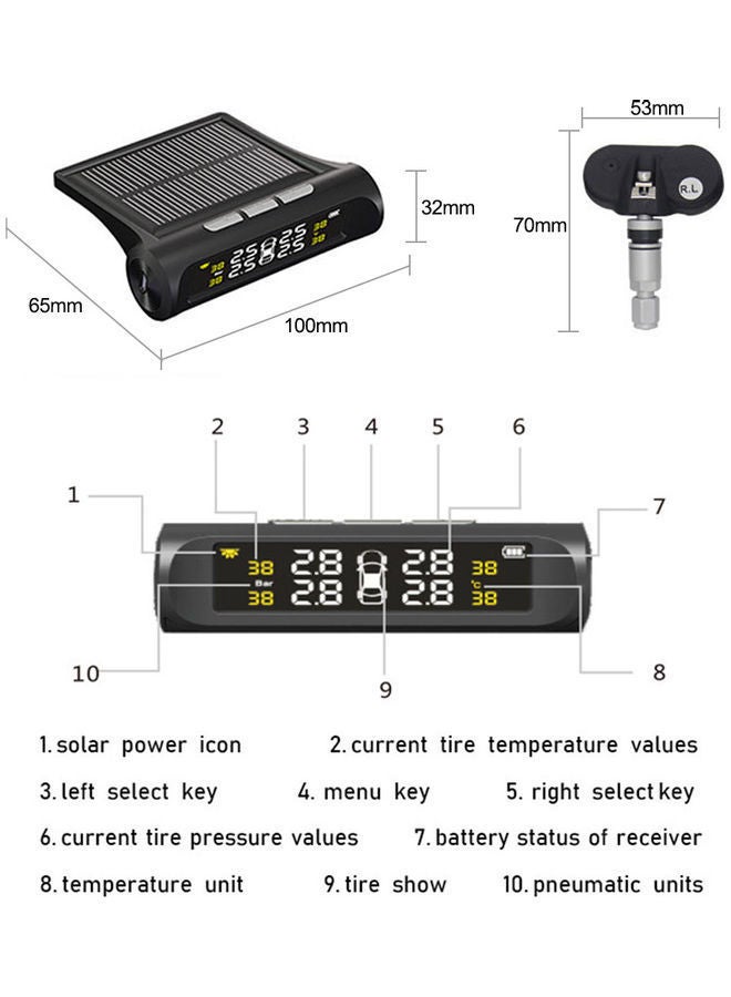 NIBEMINENT 5-Piece Car Tire Pressure Monitoring System And Sensor Set  - Image 5