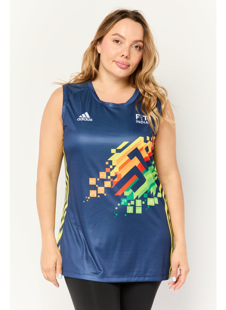 Adidas Women Sportswear Fit Vollyball Jersey, Navy  - Image 1