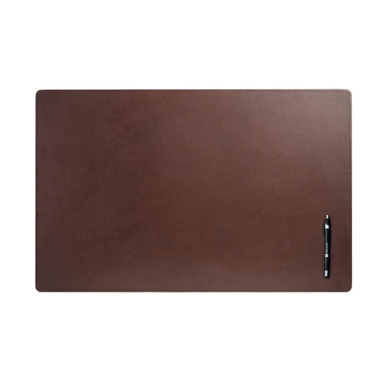 Dacasso Pad Without Side Rails Luxury Leather Blotter for WritingExecutive Desk Surface Protector 30 x 19 Chocolate Brown