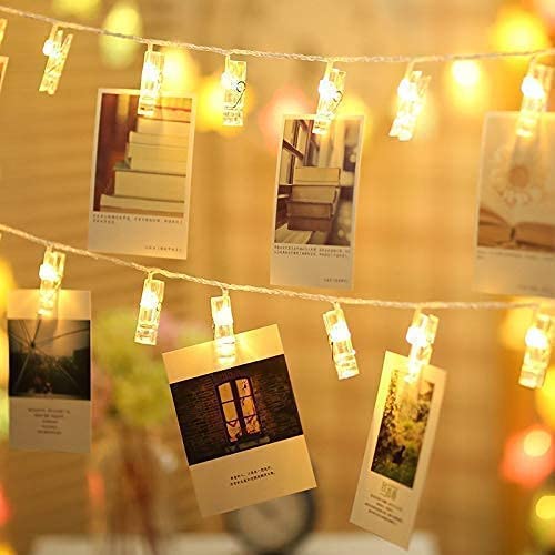 Desidiya 20 Photo Clip LED String Lights for Photo Hanging Birthday Festival Wedding Party for Home Patio Lawn Restaurants Home Decoration Warm White Battery Powered - Image 4