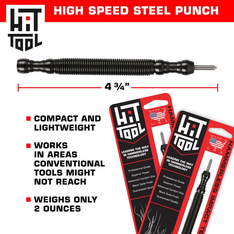 HIT Tool Hammerless Single Ended High Speed Steel Center Punch - Image 3