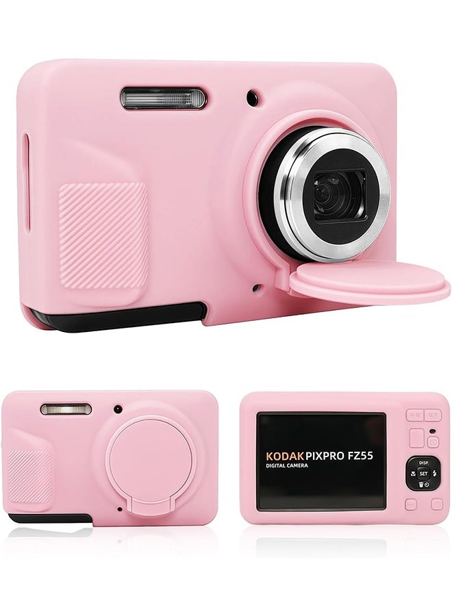 بشكل مختصر لحافظة Kodak PIXPRO FZ55 - غطاء واقي ناعم من السيليكون، مقاوم للخدش، نحيف وخفيف الوزن، مناسب تمامًا لكاميرتك (وردي) - Image 1