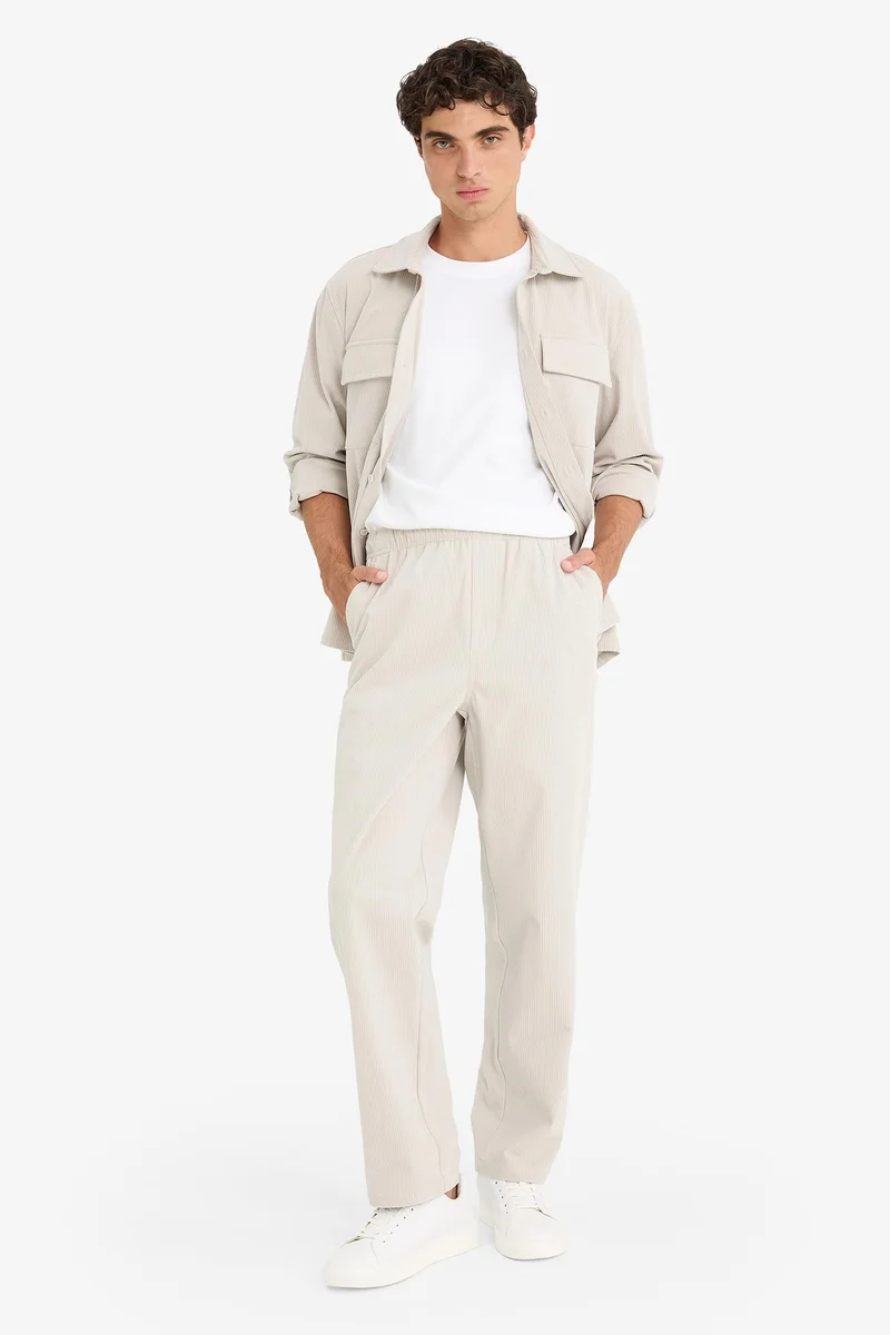 Defacto  Wide Leg Wide Leg Velvet Trousers for Men | Best Price UAE