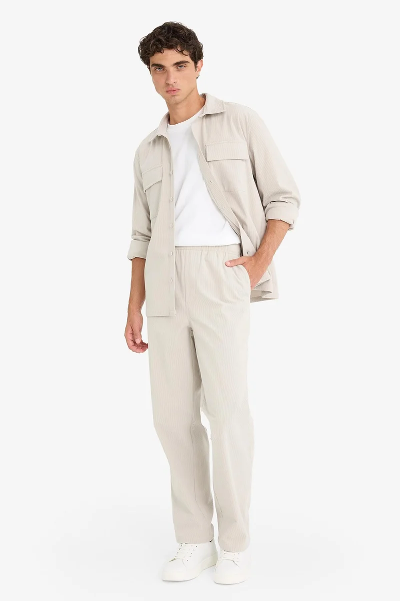 Defacto  Wide Leg Wide Leg Velvet Trousers for Men | Best Price UAE