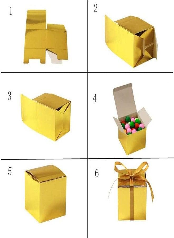 KUPOO 50PCS Favor Boxes,Candy Boxes 2.2x2.2x2.2 Inches Small Gift Boxes with Ribbons for Wedding Baby Shower Decorations Birthday Party Supplies (Black - Image 3