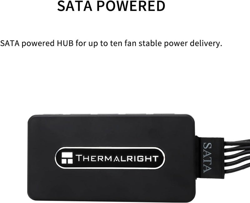 ثيرمالرايت وحدة تحكم مروحة FAN HUB REV. A تدعم 10 مجموعات من المراوح، وحدة تحكم مروحة كمبيوتر بـ 10 منافذ 4 سنون، وحدة تحكم مروحة 12 فولت، لصق قوي + شفط مغناطيسي، إدخال مباشر لكابل طاقة SATA - Image 5